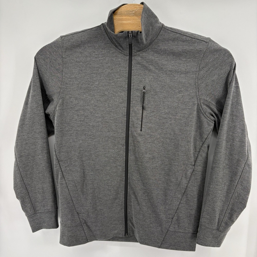 Mack Weldon Jacket Men Large Gray Atlas Full Zip Stretch Everyday Sweatshirt - Picture 2 of 8